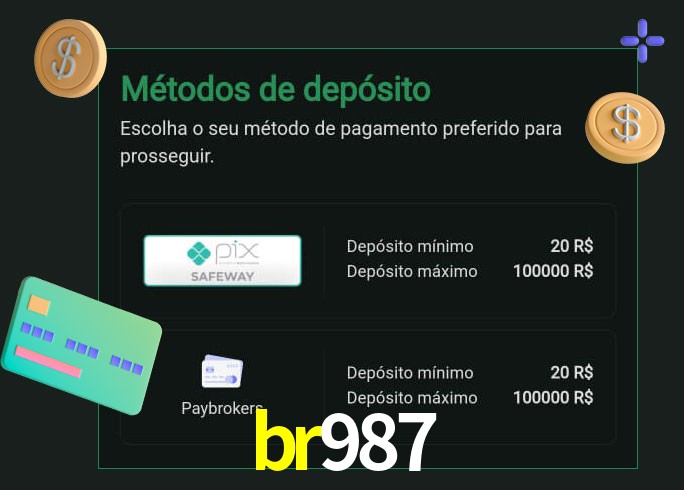 O cassino br987 oferece uma grande variedade de métodos de pagamento
